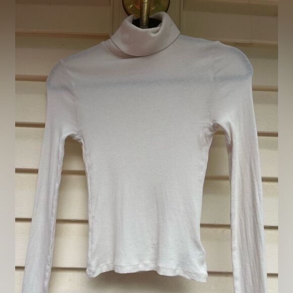 Madewell ivory ribbed turtleneck, long sleeves, size XS - Picture 3 of 7